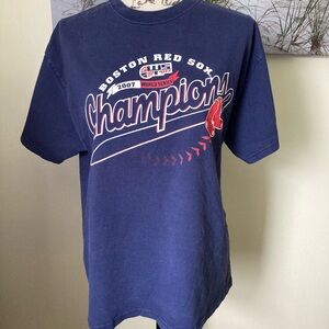 Boston Red Sox 2007 World Series champions MLB T-shirt navy blue, size large